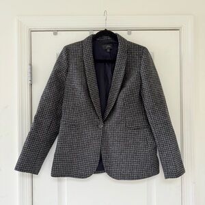 J.Crew | Parke Houndstooth Wool Blazer in Black Slate Size 10
